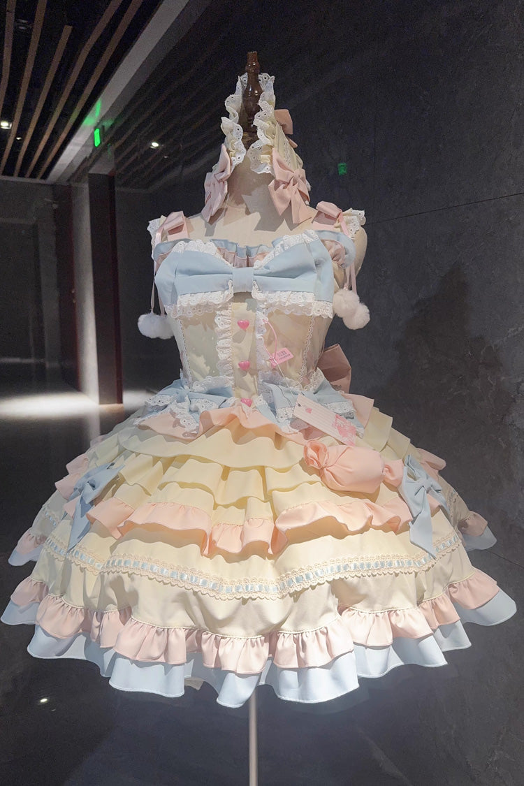 Lolita JSK Dress - Candied Pastry Crisp, 3 Colors, Ruffled, Layered, Sweet Style - additional product view 6