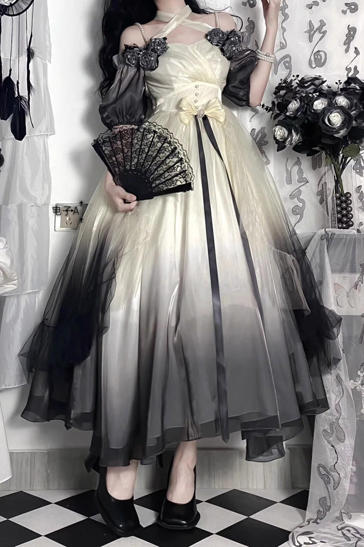 Lolita JSK Dress - Gradient Ink Color Gorgeous, Ink, Sweet Style, Bow Detail - additional product view 7