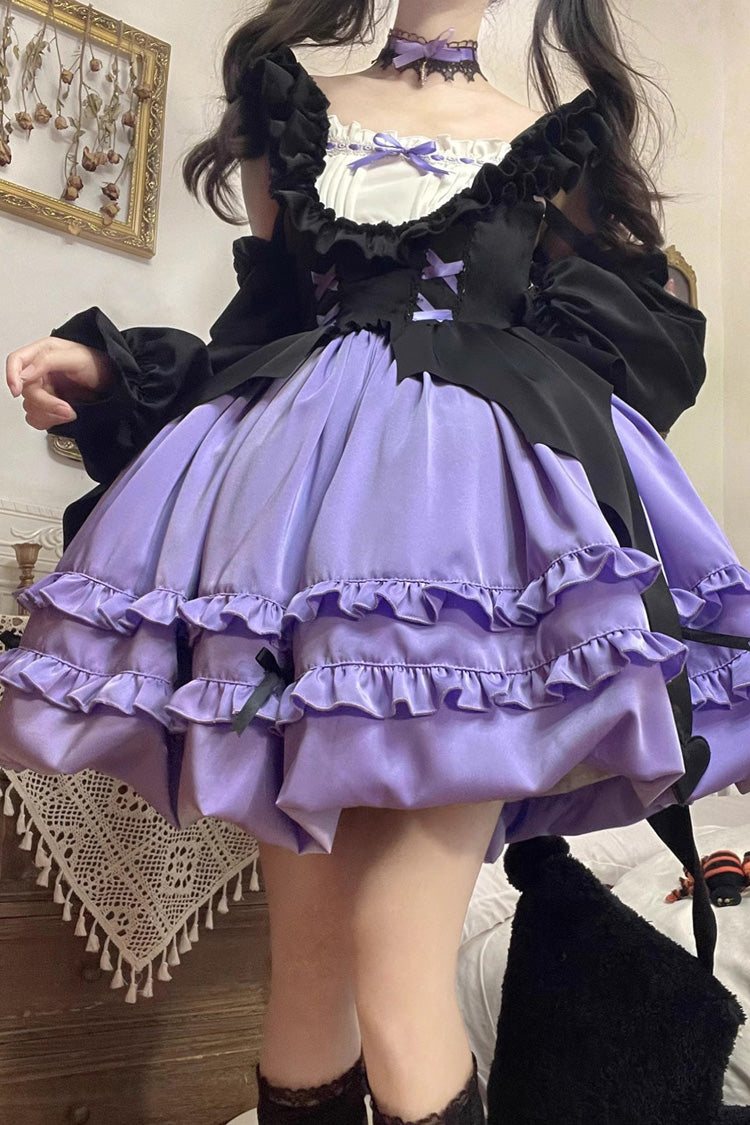 Lolita JSK Dress - Halloween Starry Night Witch, Purple, Ruffled, Sweet Style - additional product view 5