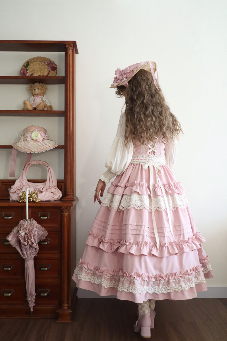 Lolita JSK Dress - Lillian, 4 Colors, Lace Trim, Ruffled, Sweet Style - additional product view 12