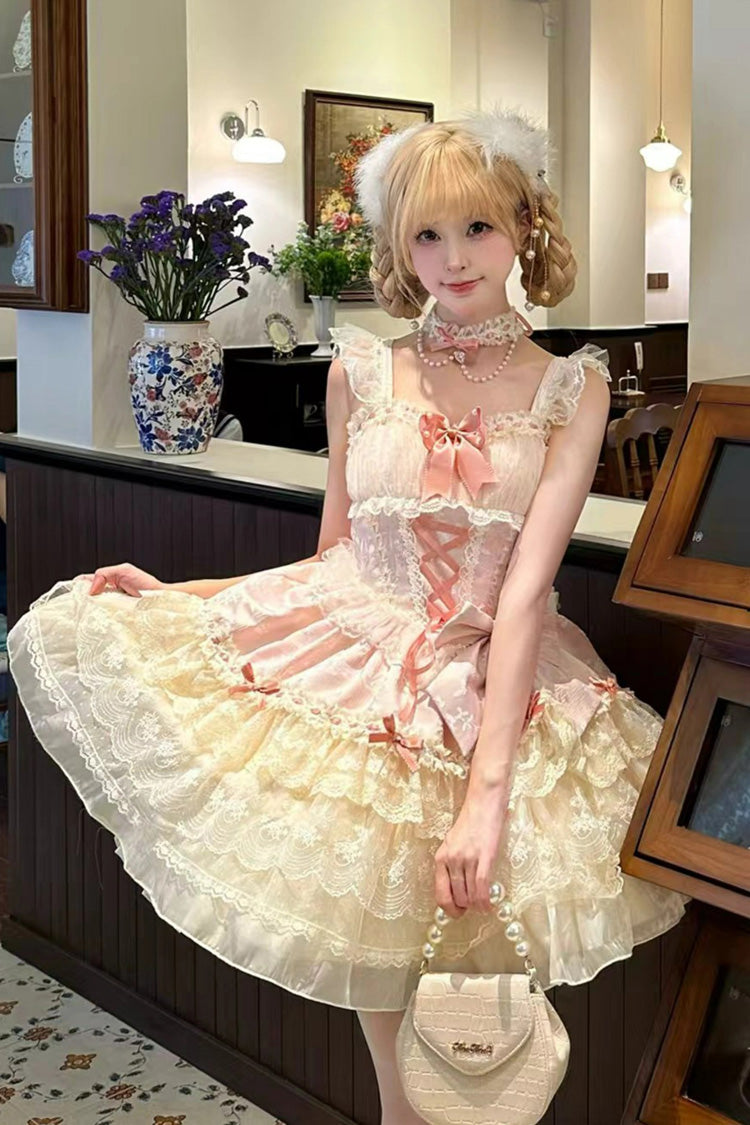 Lolita JSK Dress - Rose Canticle, Pink, Lace-Up, Sweet Style, Ballet-Inspired Style - additional product view 9