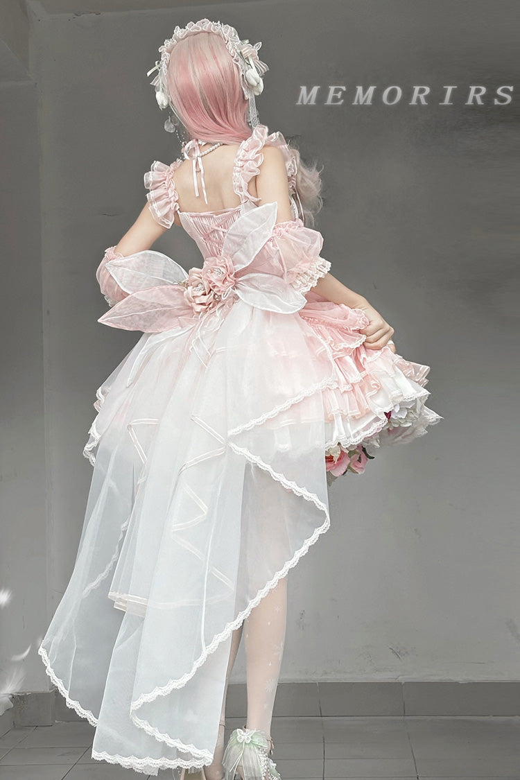 Lolita JSK Dress - Tulip And Wind Chime, Pink, Sweet Style, Bow Detail, Lace Trim - additional product view 5