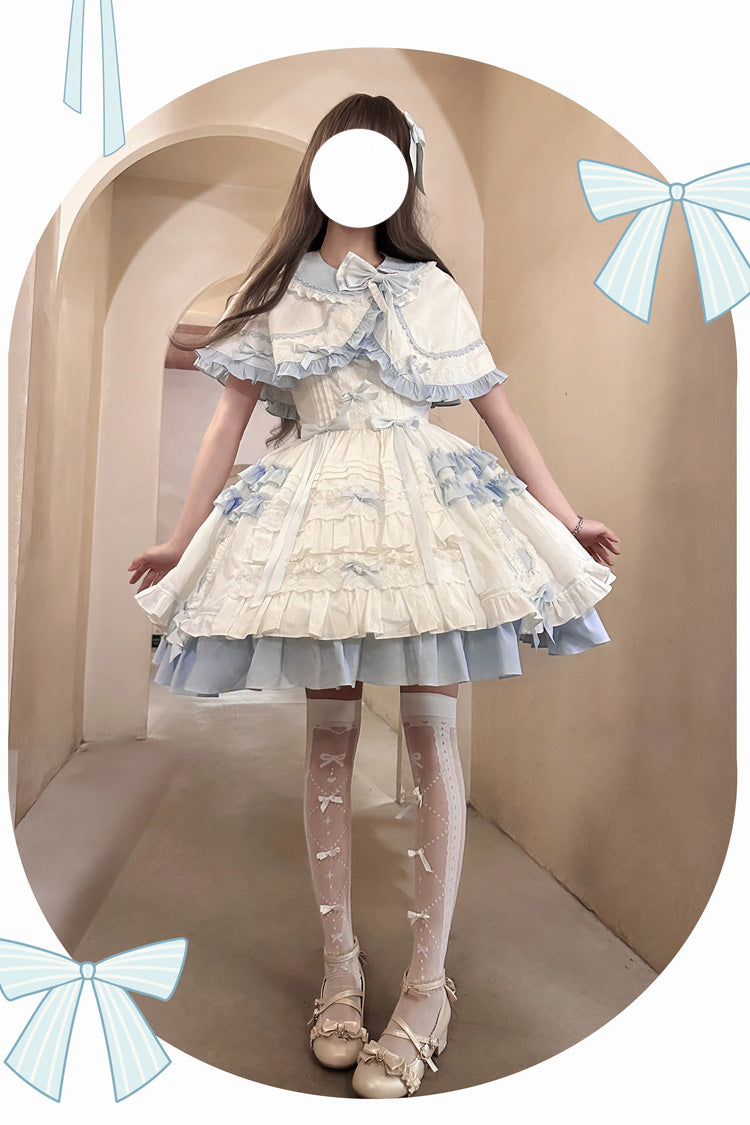 Lolita JSK Dress - Window Dolls, 2 Colors, Layered, Sweet Style, Bow Detail - additional product view 6