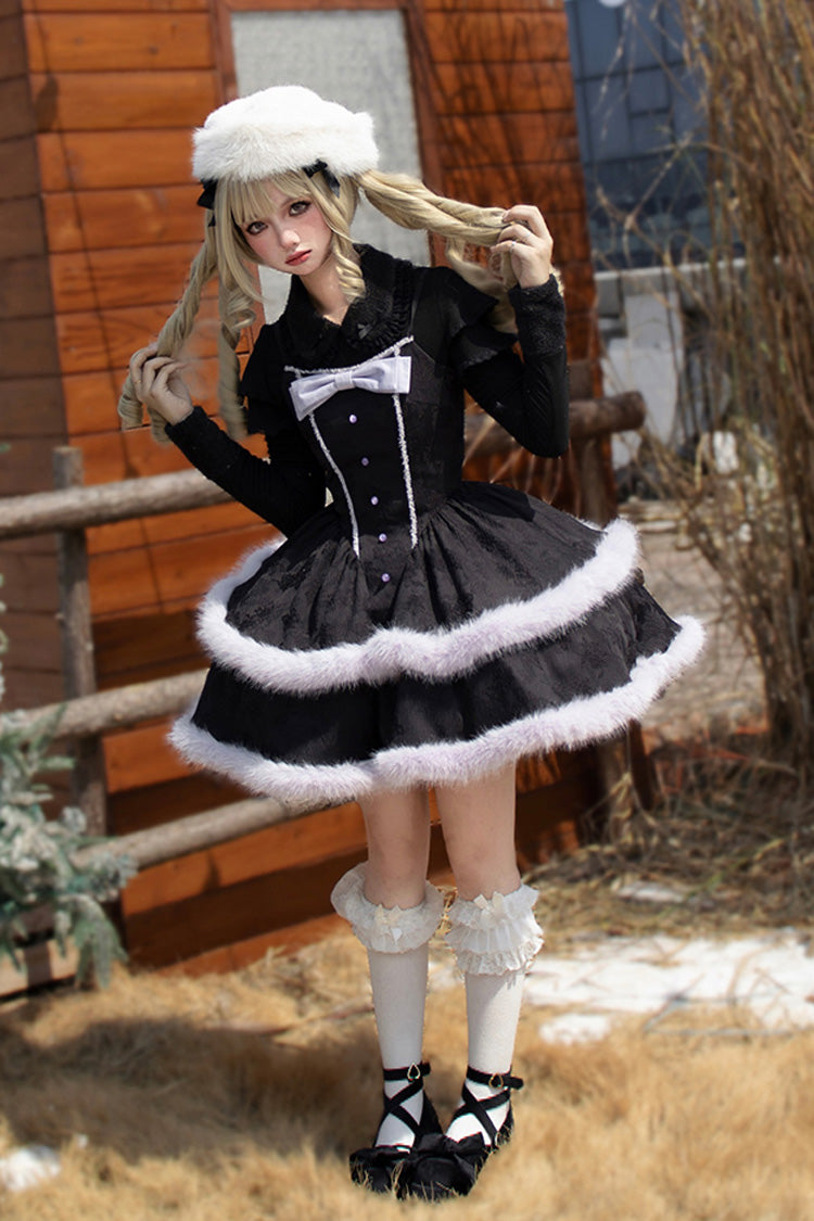 Lolita JSK Dress - Winter's Wish, 2 Colors, Sweet Style, Bow Detail, Layered - additional product view 14