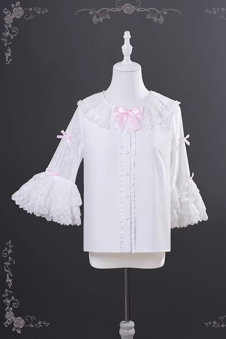 Lolita Jumper Skirt - Cherry Blossom Letter, Pink, Layered, Sweet Style, Bow Detail - S Blouse / M Blouse / L Blouse option