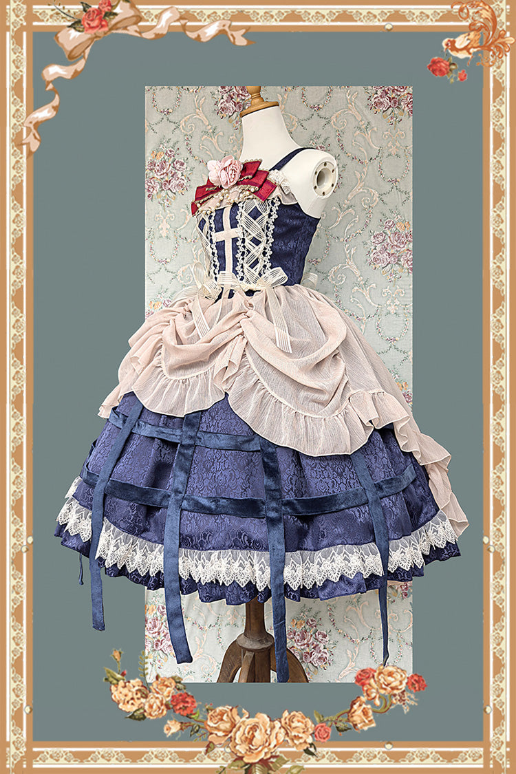 Lolita Jumper Skirt - Lilith’s Cage, 2 Colors, Lace-Up, Gothic Style, Bow Detail - additional product view 18