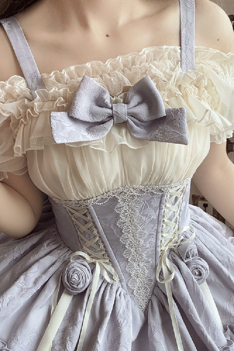 Lolita Jumper Skirt - Purple/ivory Dance Of Time, 2 Colors, Ballet-Inspired Style - additional product view 9