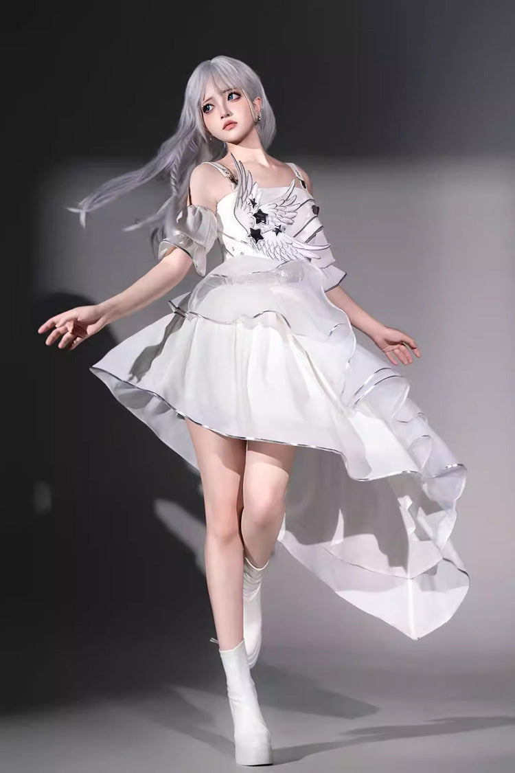 Lolita Jumper Skirt - Silver Wings, 2 Colors, Stand Collar, Punk Style - additional product view 11
