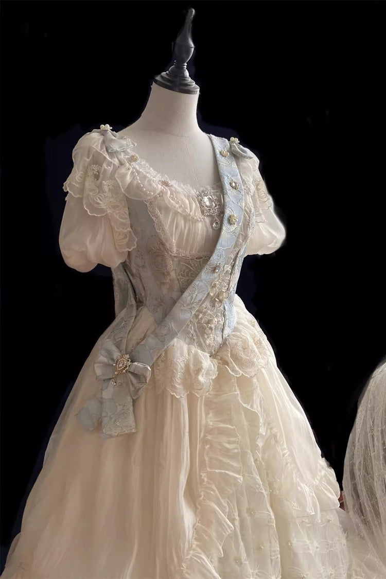 Lolita KC Headdress - Crown Coronation, Ivory, Sweet Style, Bow Detail, Lace Trim - additional product view 6