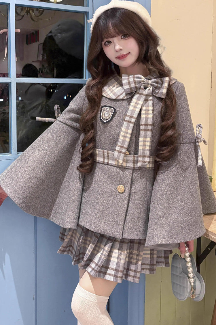 Lolita Outerwear - Chestnut Sea Salt, 2 Colors, Sweet Style, Bow Detail, Ruffled - additional product view 9