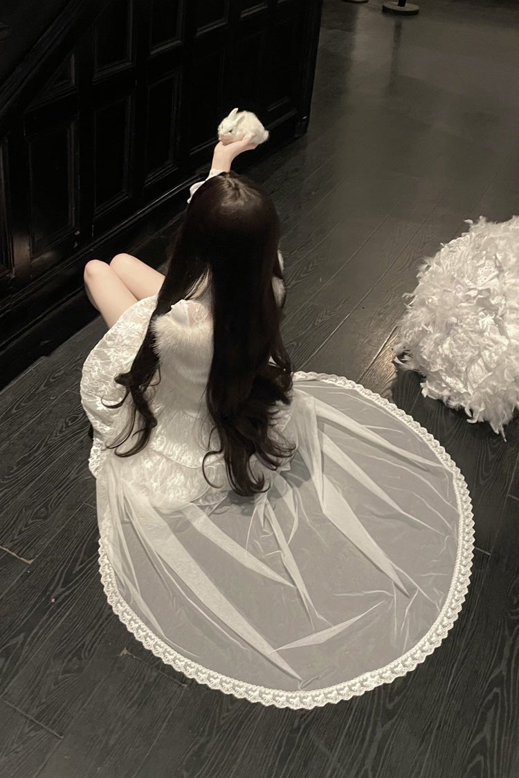 Lolita Skirt - First Snow, White, Lace Trim, Long Sleeves, Sweet Style - additional product view 10