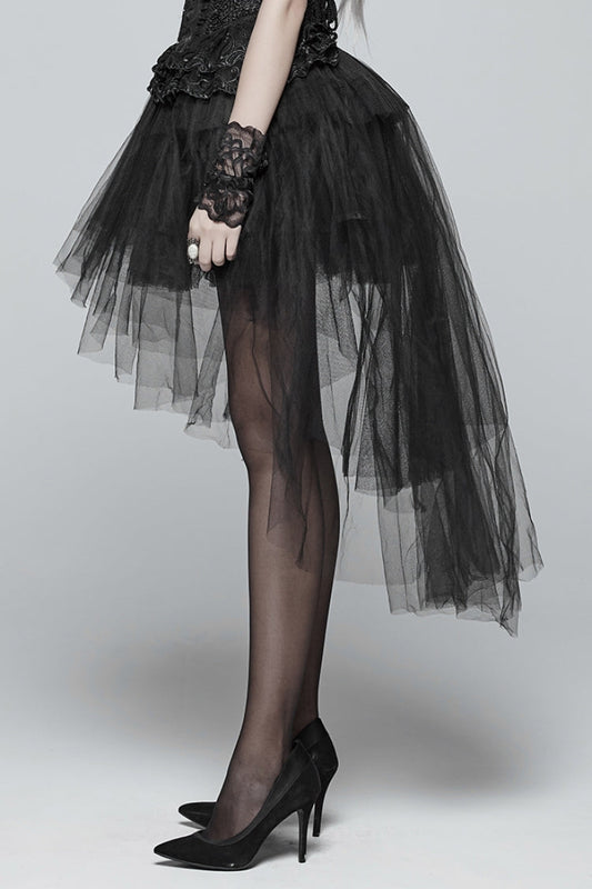Lolita Skirt - Multi-layer, Black, Women's Style, Gothic Style, Lace Trim - additional product view 2