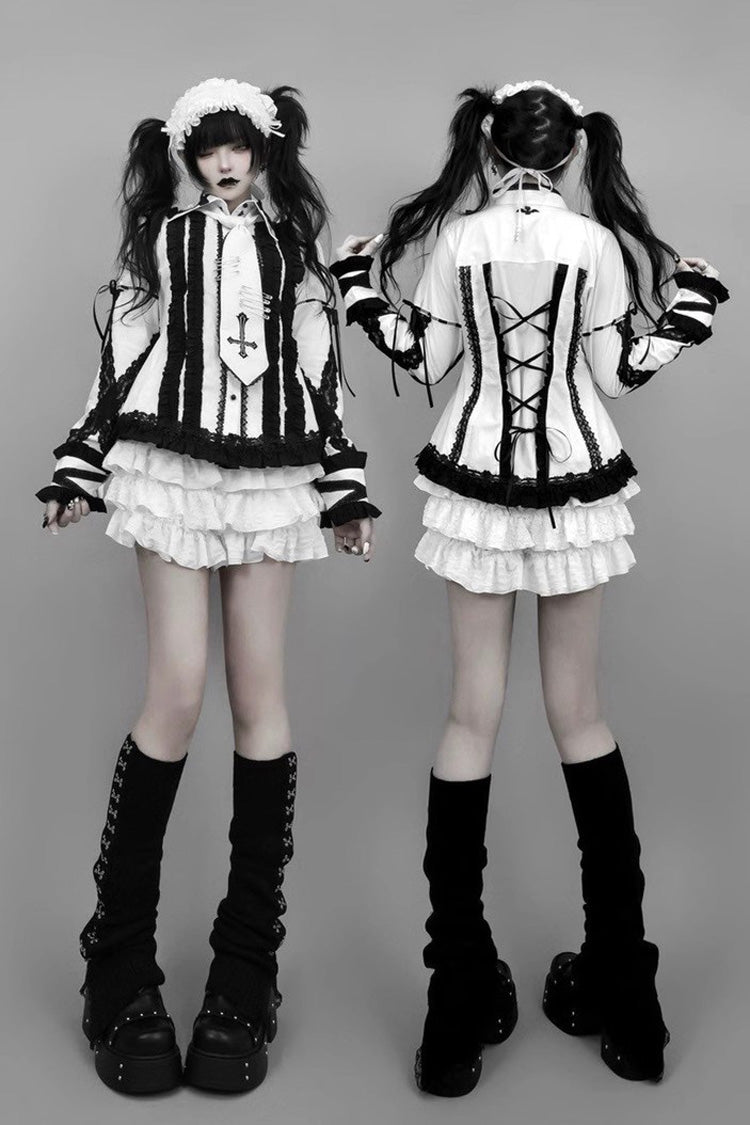 Lolita Skirt - Multi-layered Ruffle Jirai Kei, 2 Colors, Ruffled, Sweet Style - additional product view 7