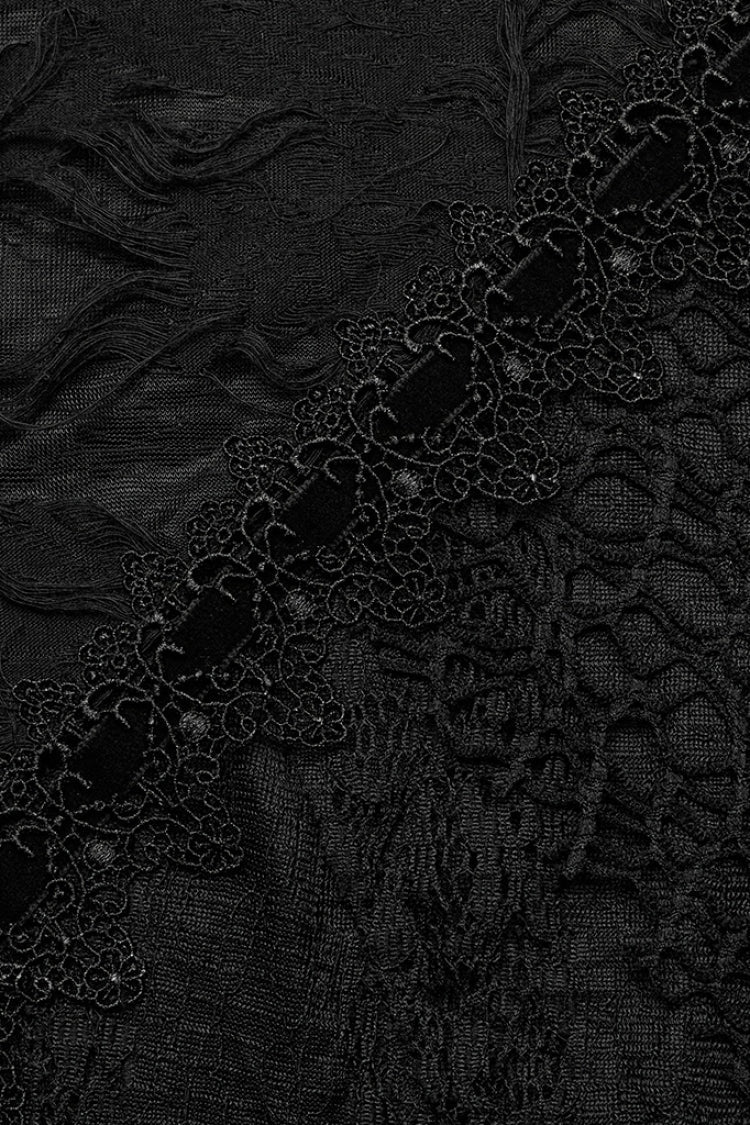 Lolita Skirt - Stitching, Black, Women's Style, Lace Trim, Gothic Style - additional product view 9