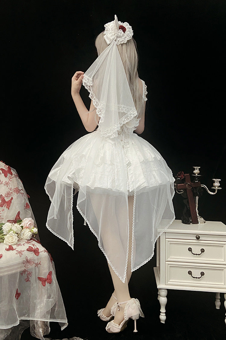 Lolita Skirt - Weeping Rose Double-layered, 4 Colors, Lace Trim, Ruffled, Embroidered - additional product view 20