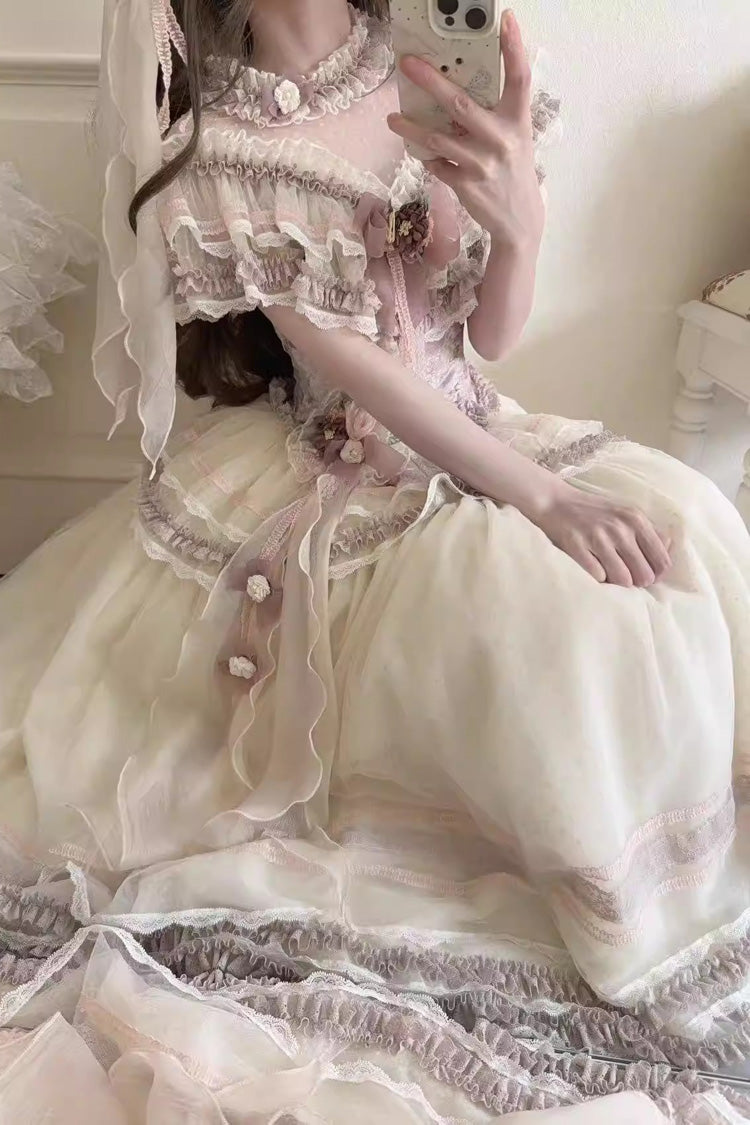 Lolita Skirt - Wisteria Poem, Purple, Lace Trim, Ruffled, Embroidered - additional product view 5