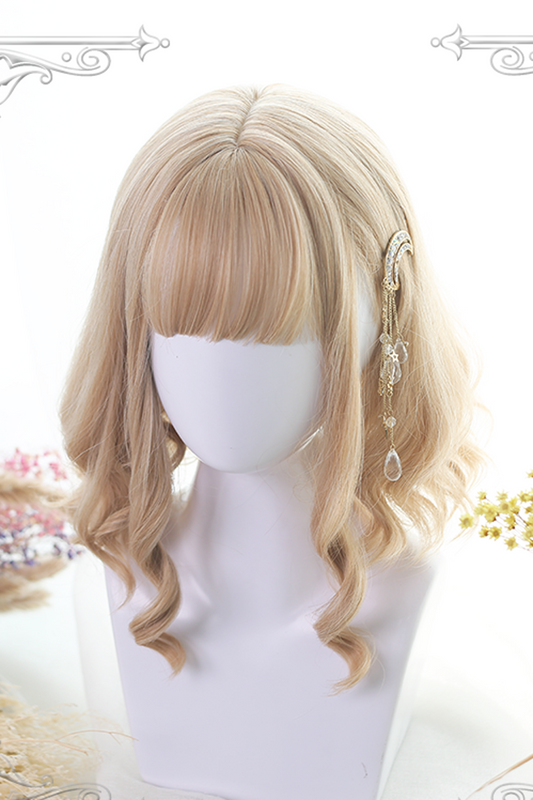 Lolita Wig - Golden Air-bangs, Gold, Sweet Style - Kawaii Outfit Wig - additional product view 2