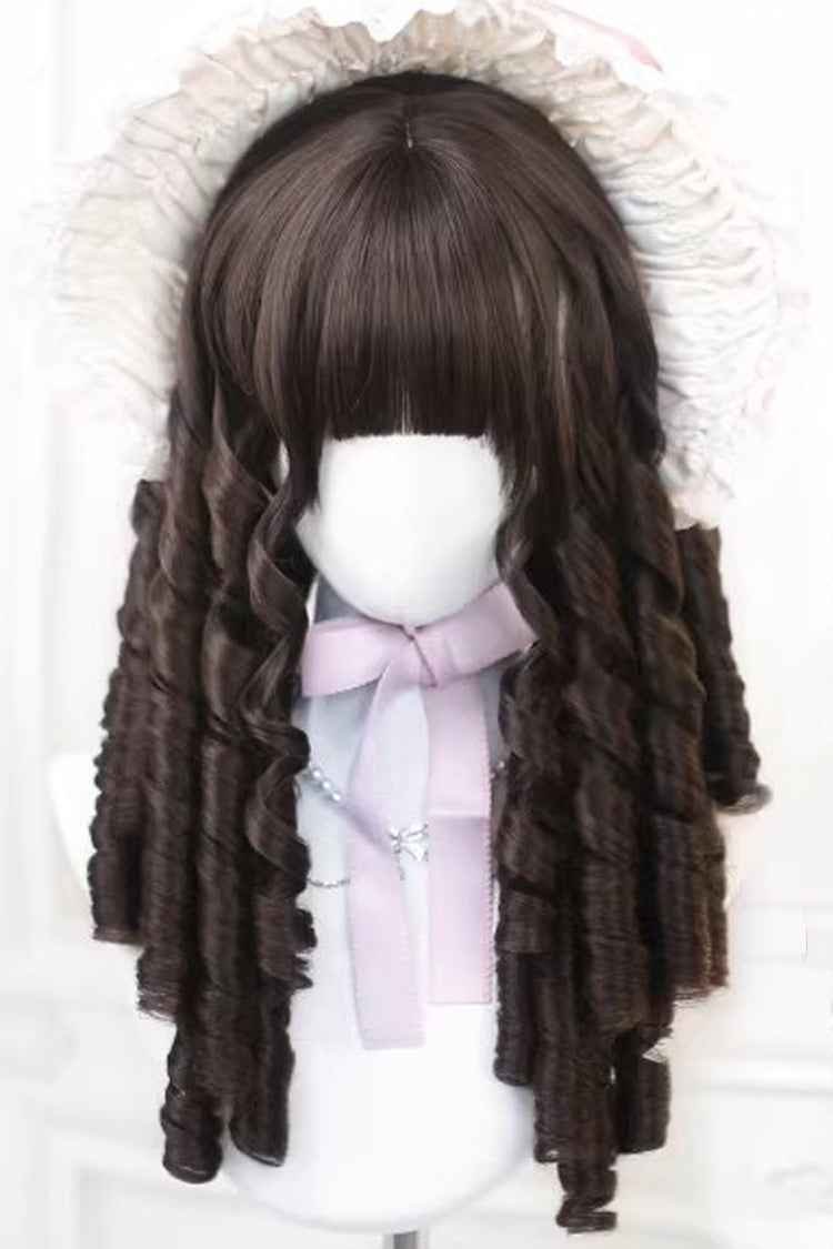 Lolita Wig - Roman Ringlet Curls, 3 Colors, Sweet Style - Daily and Convention Styling - One-Size Cool-Brown option