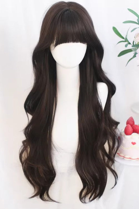 Lolita Wig - Wavy Daily With Light, 5 Colors, Sweet Style - Lolita Coordinate Hair - One-Size Black-Tea-Brown option