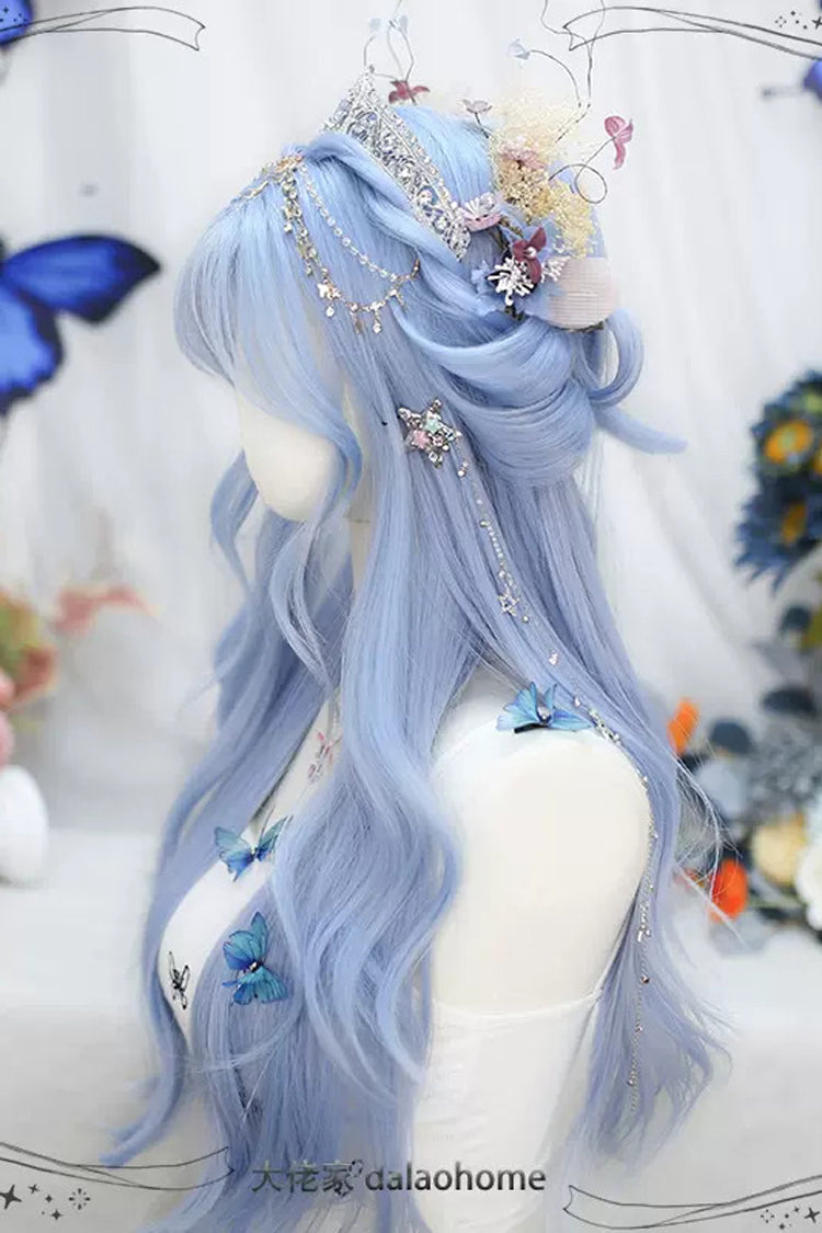 Long Wavy Lolita Wig - Curly, Blue, Sweet Style - Lolita Coordinate Hair - additional product view 4