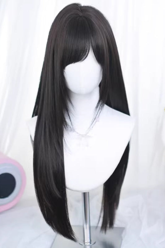 Long Wavy Lolita Wig - Daily, 3 Colors, Sweet Style - Lolita Coordinate Hair - One-Size Black-Tea-Brown option