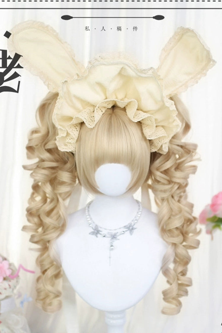 Long Wavy Lolita Wig - Light Yellow Roman Curl, Yellow, Sweet Style - additional product view 2
