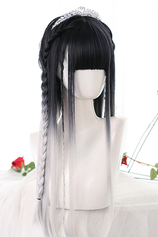 Long Wavy Lolita Wig - Natural Gradient, Black, Classic Style - additional product view 2