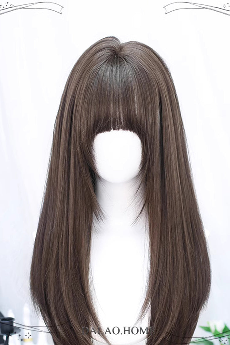 Long Wavy Lolita Wig - Straight Style, Brown, Sweet Style - Kawaii Outfit Wig - additional product view 3