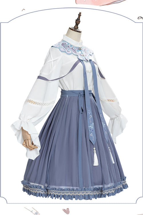 Ouji Fashion Set - White/blue Chinese Style Hollow, 2 Colors, Chinese-Inspired Style - additional product view 6