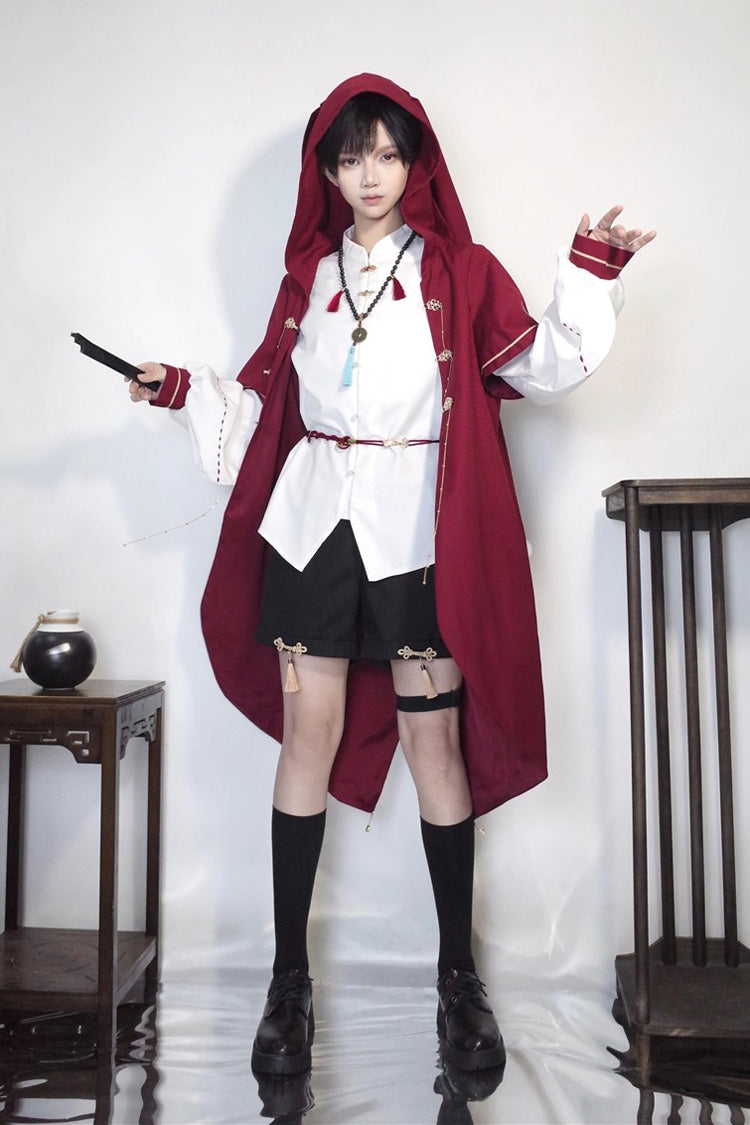 Ouji Lolita Shorts - Red/white/black Stand Collar, 3 Colors, Stand Collar, Long Sleeves - additional product view 5