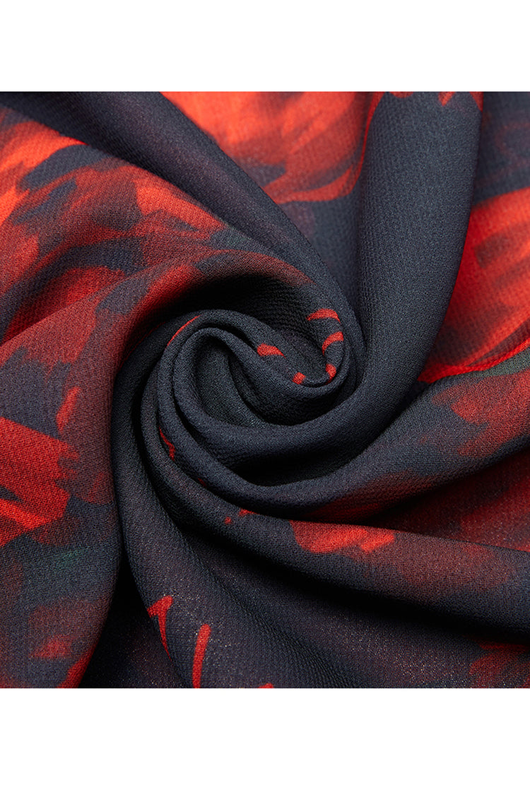 Ruffled Lolita Skirt - Black/red Layered Irregular, 2 Colors, Slit Detail, Women's Style - additional product view 9