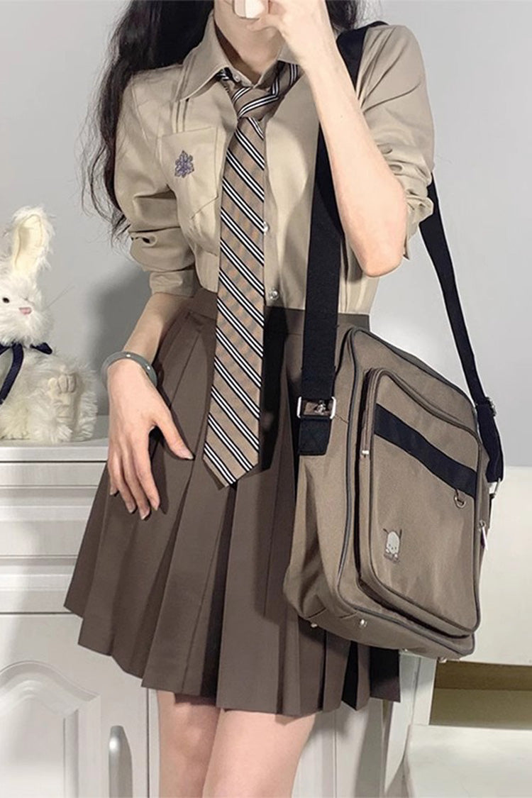 Ruffled Lolita Skirt - College Style Japanese School, Brown, Pleated, Sweet Style - additional product view 5