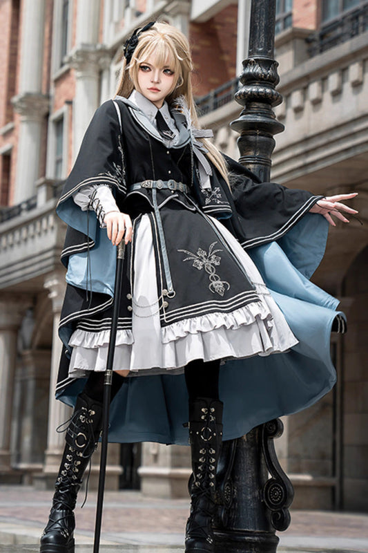 Ruffled Lolita Skirt - Dark Knight Contract, 2 Colors, Printed, Gothic Style, Ruffled - additional product view 2