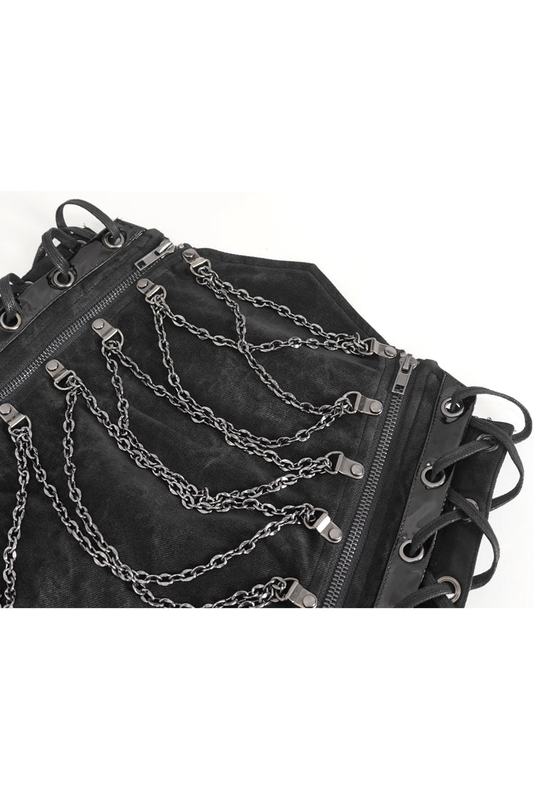 Ruffled Lolita Skirt - High Waisted Side Slit Slim, Black, Slit Detail, High Waist - additional product view 13