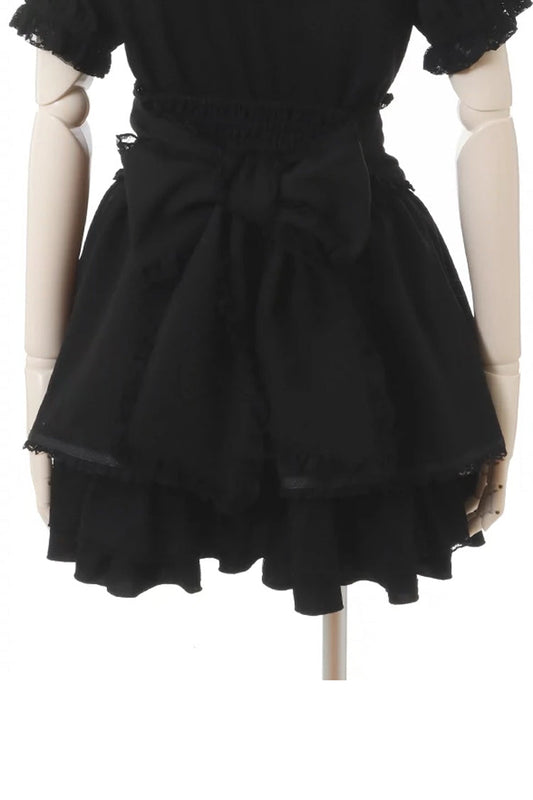 Ruffled Lolita Skirt - Japanese High Waisted, Black, High Waist, Layered, Sweet Style - additional product view 2