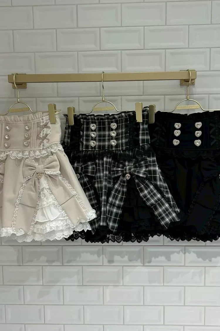 Ruffled Lolita Skirt - Jirai Kei Plaid Printed, 3 Colors, Plaid, Ruffled, Gothic Style - additional product view 7