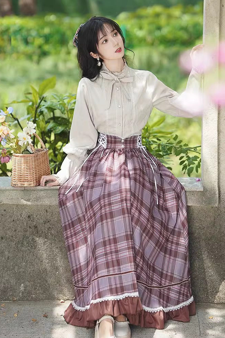 Ruffled Lolita Skirt - Multi-color Plaid Print, Multi-Color, Plaid, Printed, Ruffled - additional product view 5