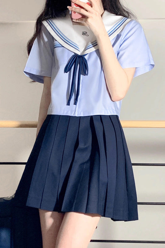 Ruffled Lolita Skirt - Sailor, Blue, Pleated, Sweet Style, Long Sleeves - additional product view 2