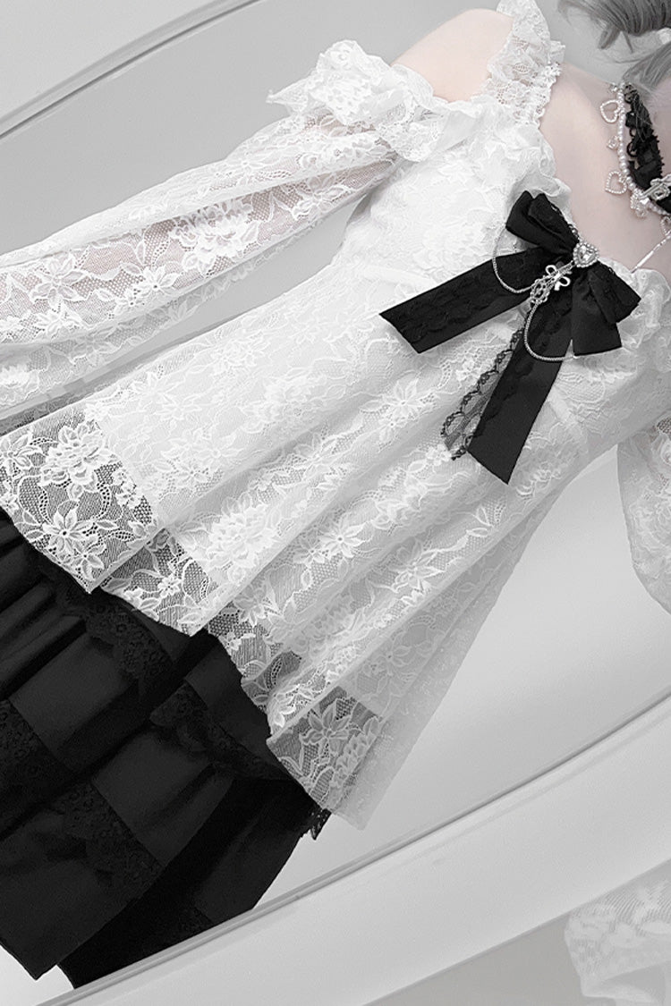 Ruffled Lolita Skirt - Triple-layered, Black, Ruffled, Lace Trim - additional product view 7