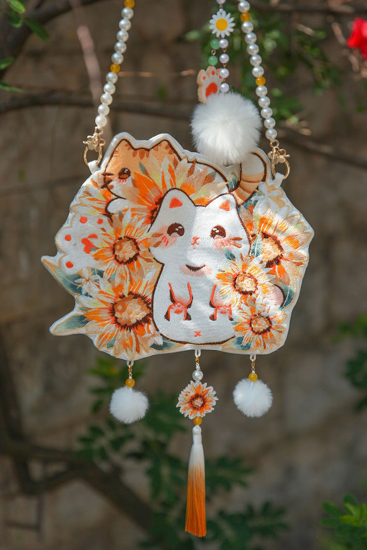 Sweet Lolita Bag - Multi-color Sunflower Cat, Multi-Color, Embroidered - additional product view 4