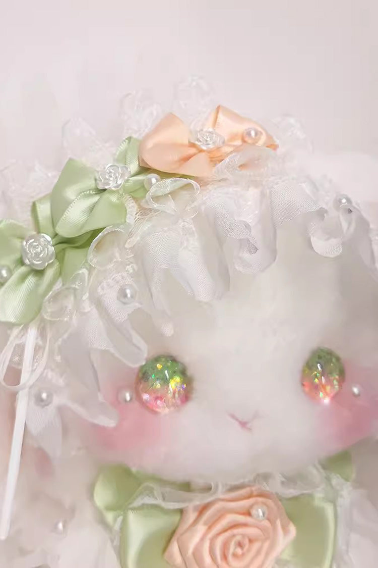 Sweet Lolita Bag - White/green Lop-eared Rabbit, 2 Colors, Bow Detail, Lace Trim - additional product view 4