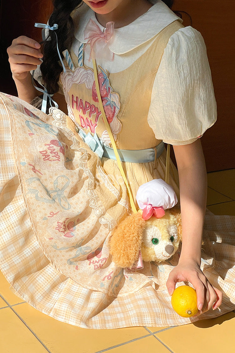 Sweet Lolita Dress - Happy Day, Yellow, Printed, Layered, Bow Detail - additional product view 15