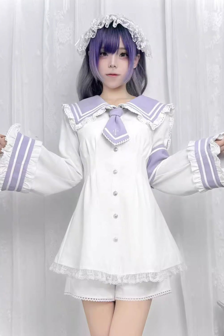 Sweet Lolita Dress - Japanese, 4 Colors, Long Sleeves, Bow Detail, Lace Trim - additional product view 7