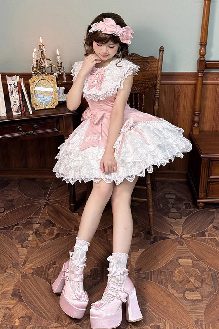 Sweet Lolita Dress - Miss Tsundere, Pink, Bow Detail, Lace Trim, Ruffled - additional product view 9