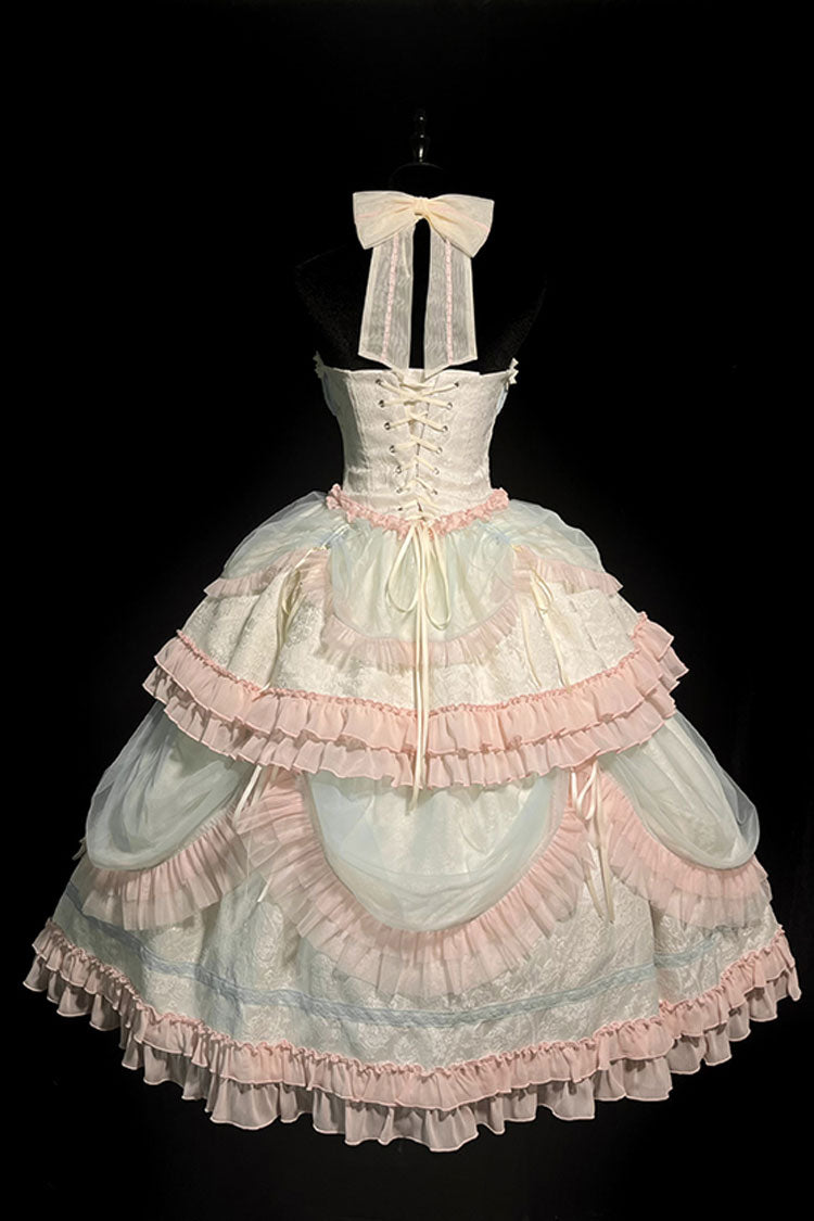 Sweet Lolita Dress - Multi-color Mermaid Halterneck, Multi-Color, Lace-Up, Bow Detail - additional product view 10