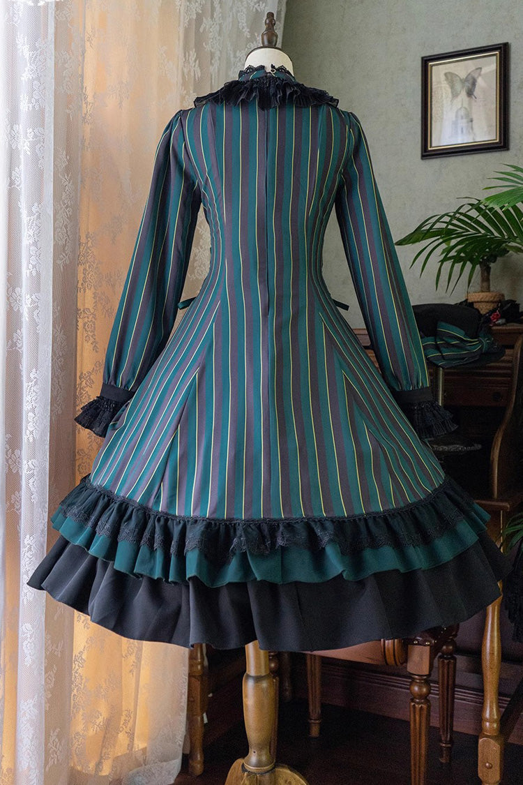 Sweet Lolita Dress - Point Manor Stand Collar, 4 Colors, Striped, Stand Collar, Printed - additional product view 15