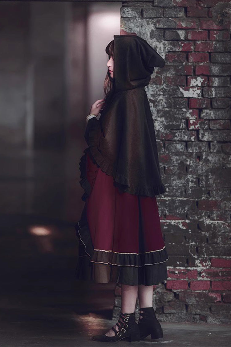 Sweet Lolita Dress - Purple/black Trainee Magician, 2 Colors, Pleated, Long Sleeves - additional product view 6