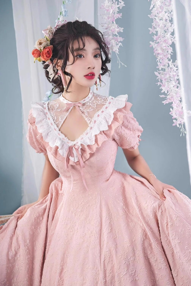 Sweet Lolita Dress - Ruffle Bowknot Princess, Pink, Bow Detail, Ruffled - additional product view 7