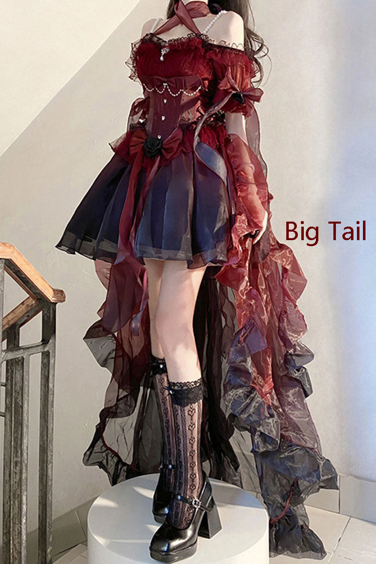 Sweet Lolita Dress - Wine Red Midsummer Dream, Red, Gothic Style, Lace Trim, Ruffled - additional product view 5
