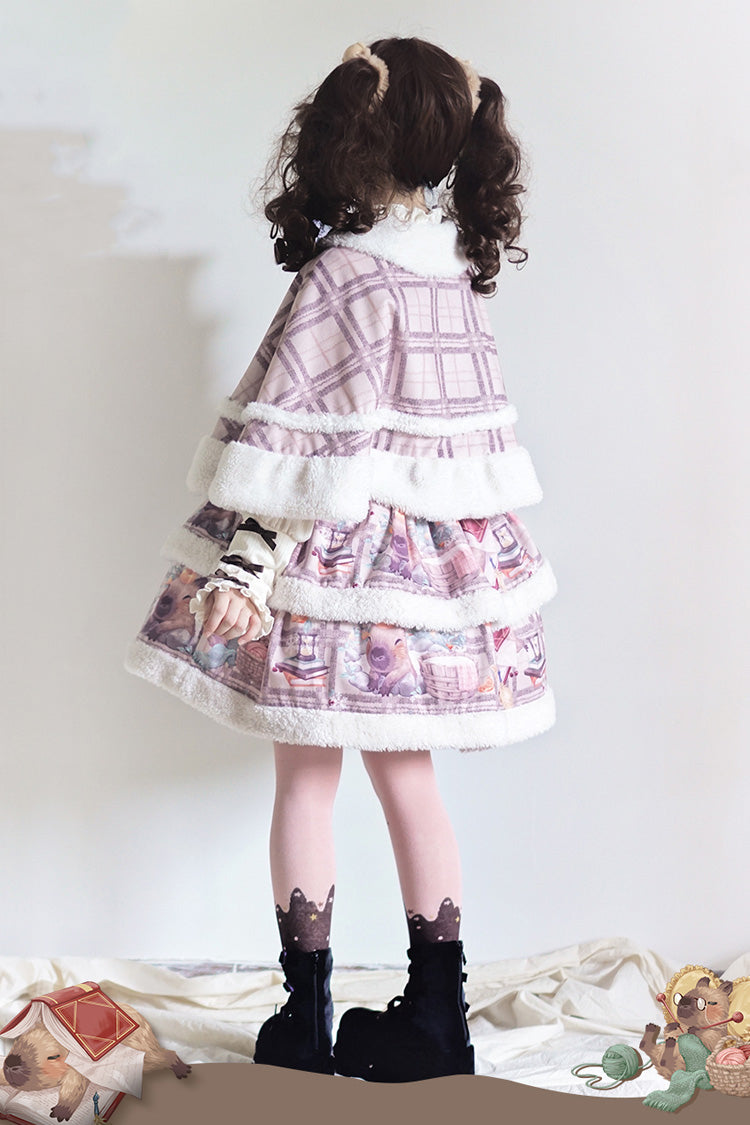Sweet Lolita JSK - Capybara, 2 Colors, Printed, Layered - Lolita Coordinate Dress - additional product view 14